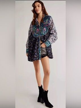 Free People”My Time” Shirt Dress,Size-XS-Med; P2P approx-19”-19.25”